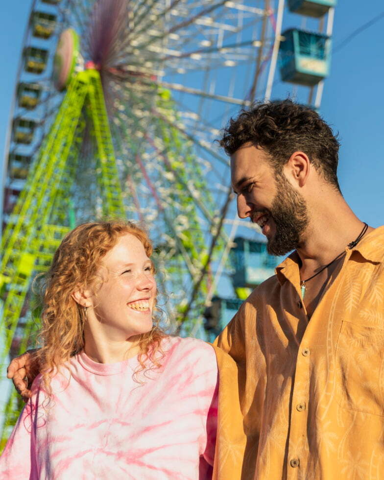 Couple enjoying day out at attraction