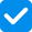 Blue box with check mark