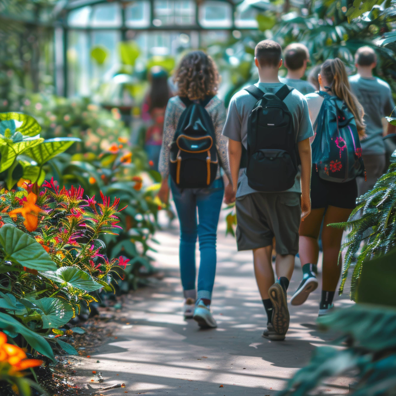 Visitors stroll through Busy gardens