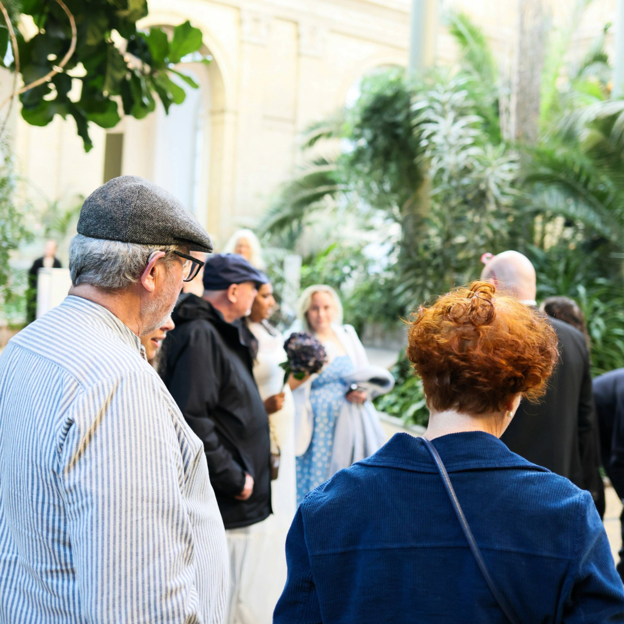A wedding at an event space in a botanical garden