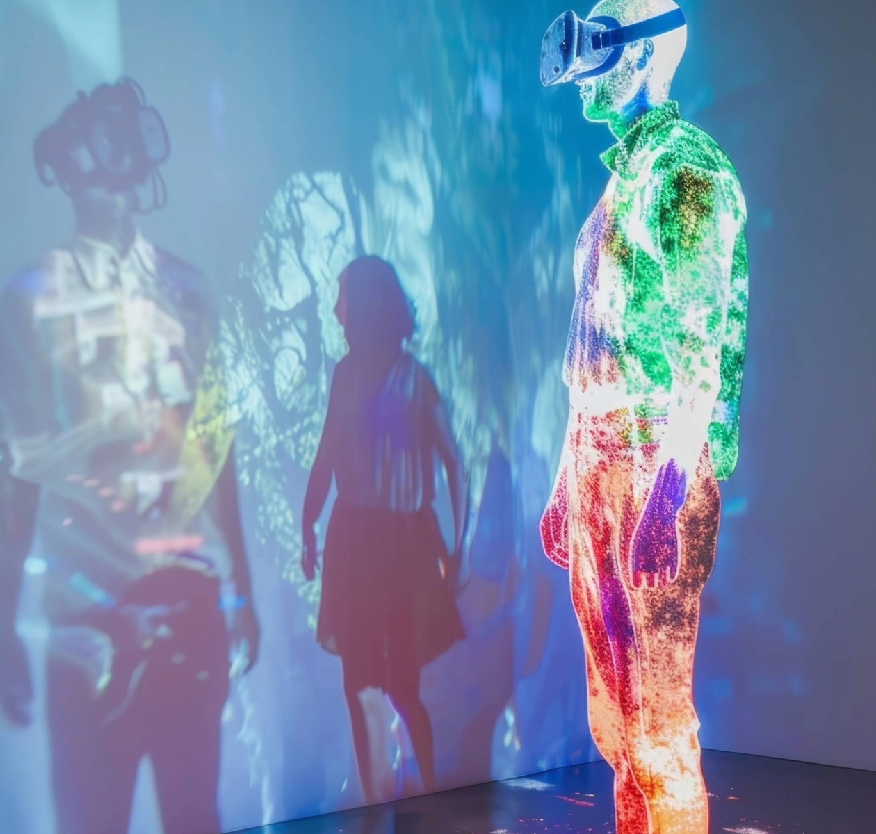 A light show wows crowds at an immersive experience