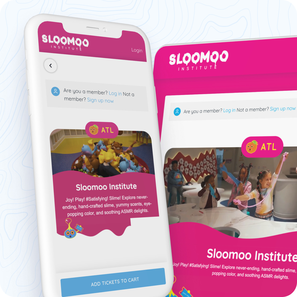 Branded ticket purchasing mobile and desktop UI 