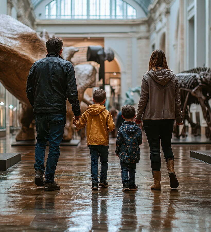 Family at a museum