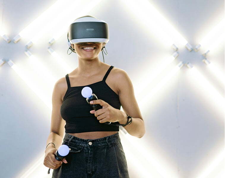 Woman has fun at an Immersive show